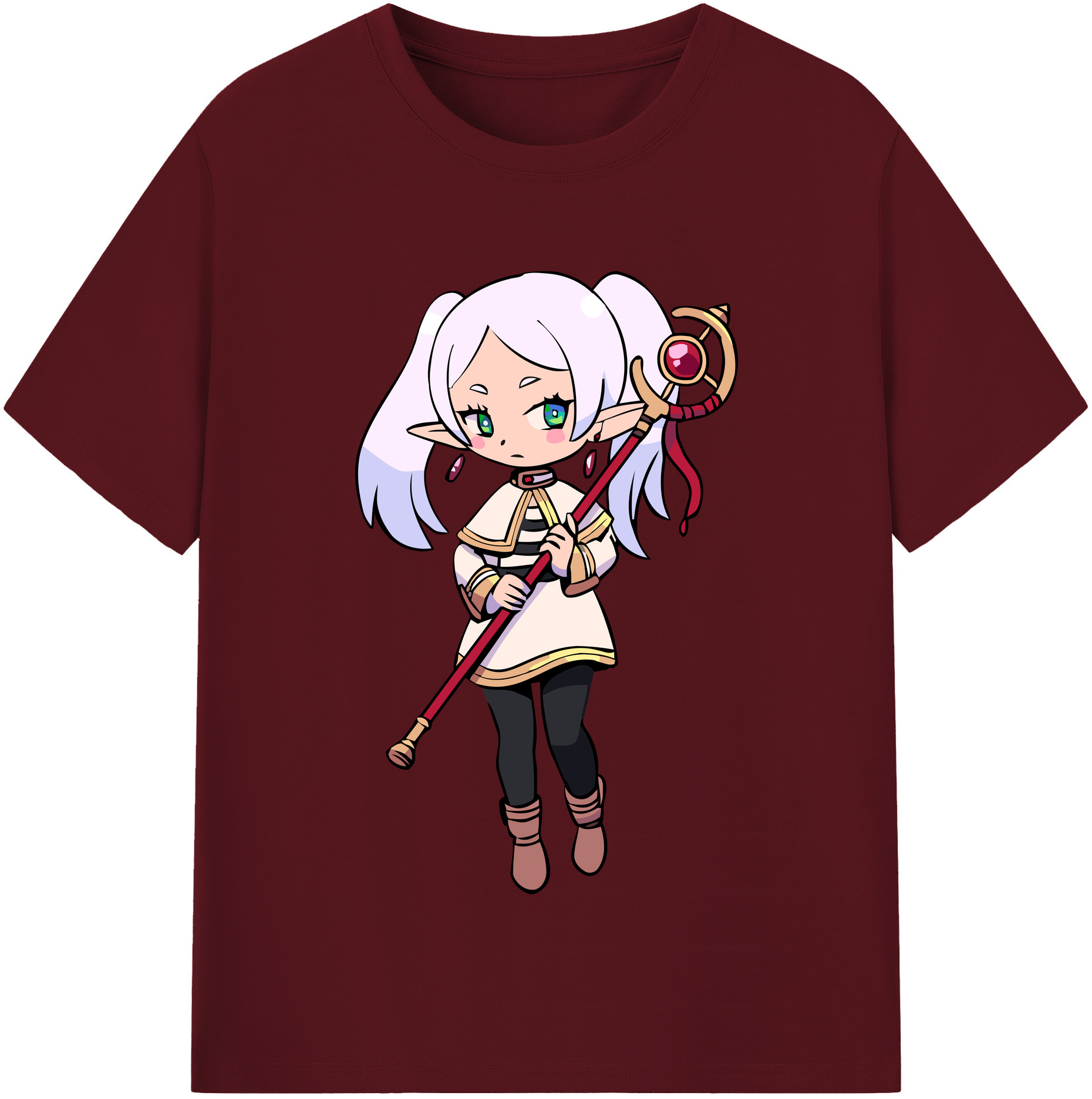 （画像用） 葬送のフリーレン Frieren 綿100％半袖Tシャツ（フロントプリント）